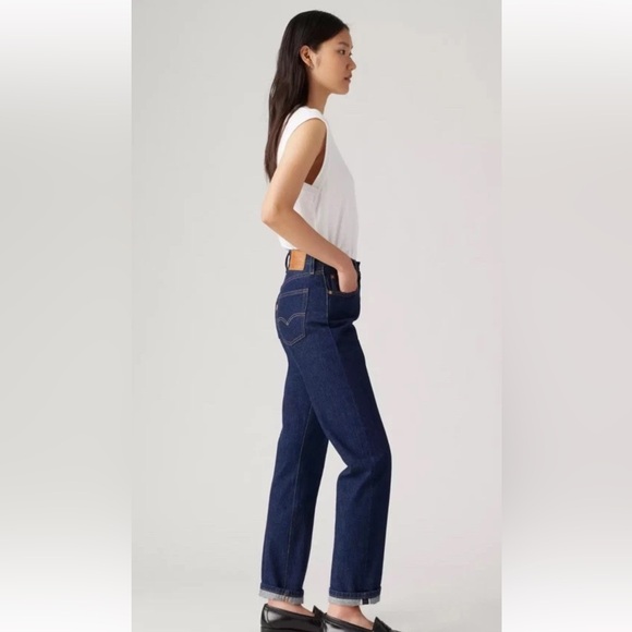 👖LEVI’S👖501 XX RED TAG “SLEVAGE” STRAIGHT BUTTON FLY BLUE JEANS EUC💙 - Picture 3 of 16